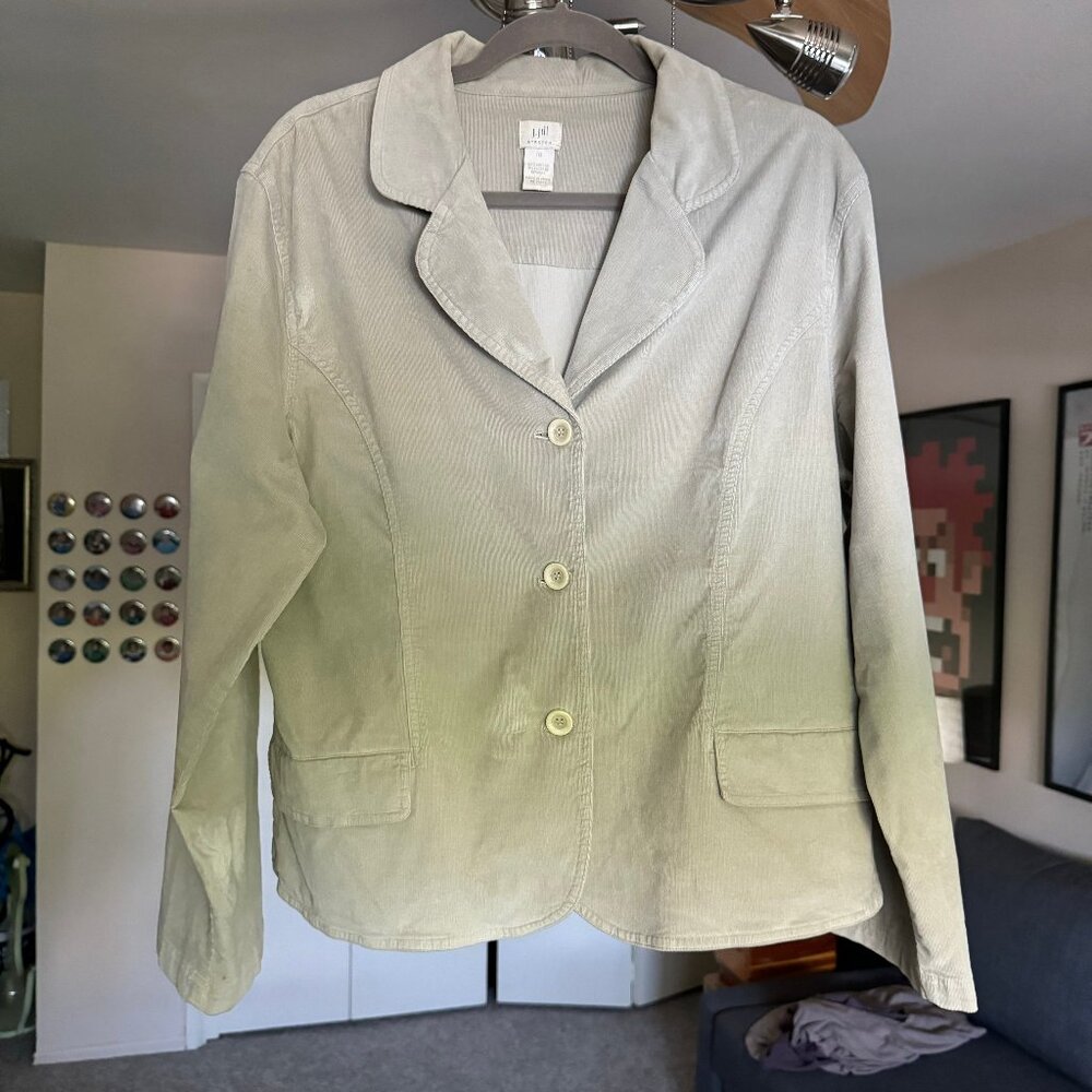 J.Jill Soft Fine Cord Light Gray Blazer